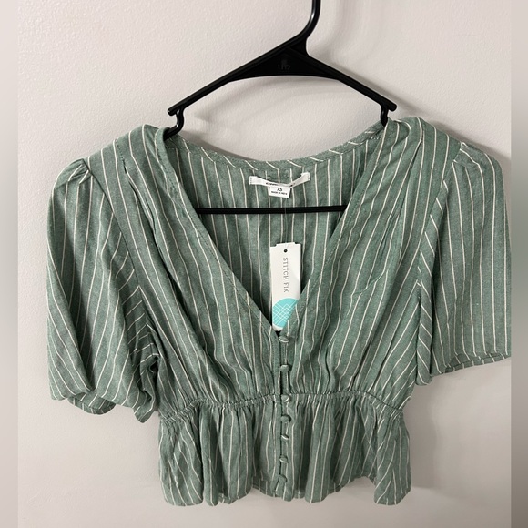 O’Neill Mariah Peplum vneck top size xsmall NWT - Picture 1 of 5